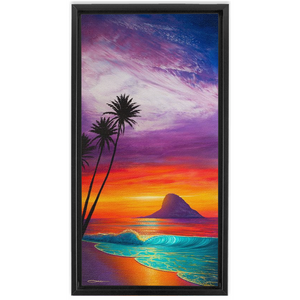 "Sunrise At Mokoli'i" Framed Traditional Stretched Canvas