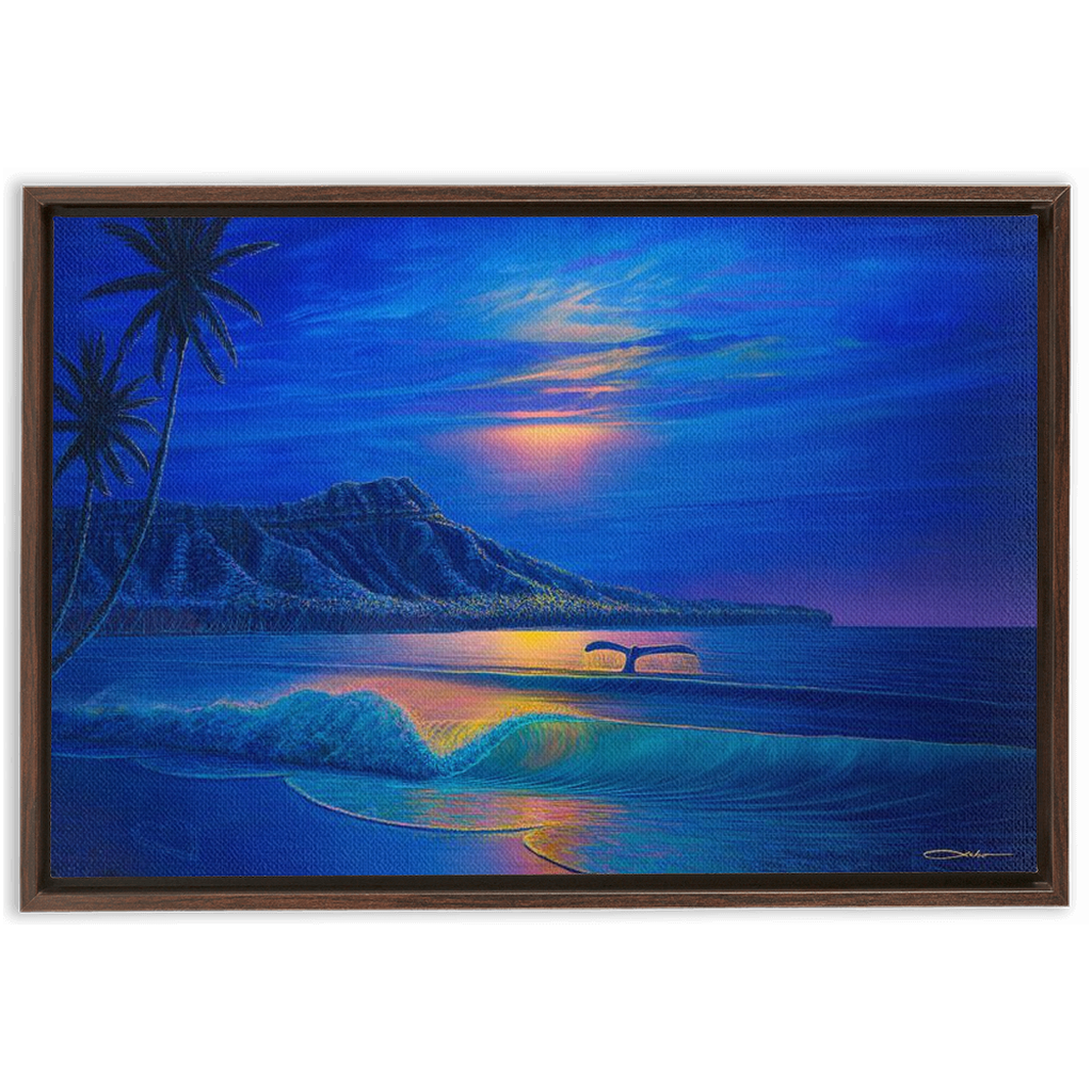 "Waikiki Romance" Framed Traditional Stretched Canvas