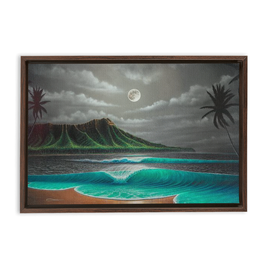 "Midnight Breeze" Framed Traditional Stretched Canvas