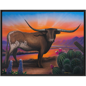 "Heart of a Bull" Framed Traditional Stretched Canvas