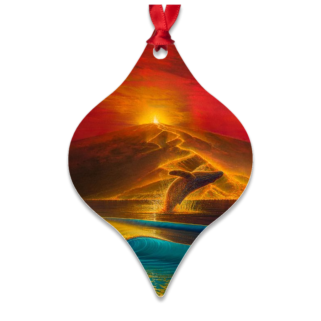 "Mauna Loa Awakes" Metal Ornaments