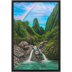 "Iao Valley" Framed Traditional Stretched Canvas