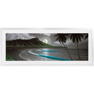 "Moonrise Waikiki" Framed Prints