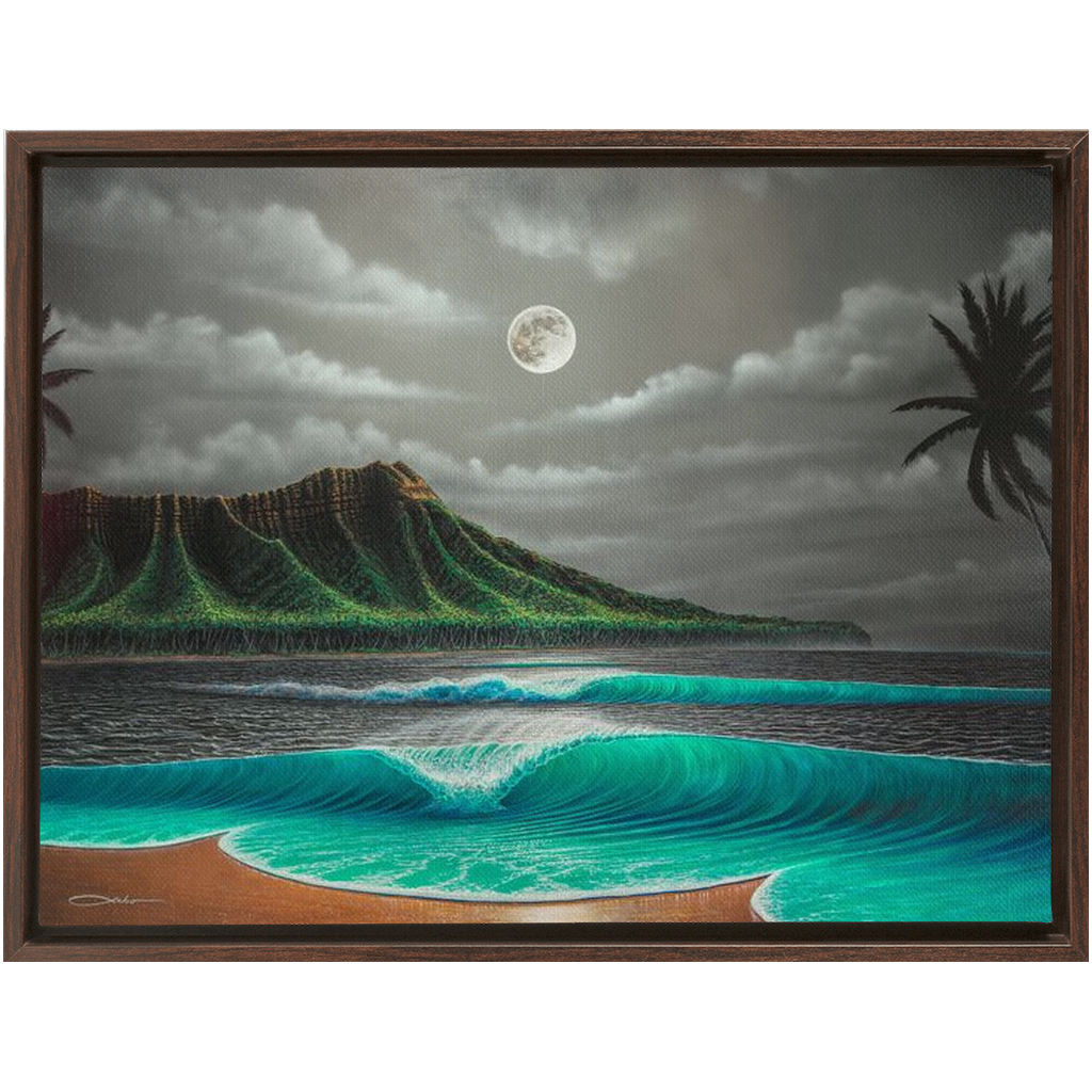 "Midnight Breeze" Framed Traditional Stretched Canvas