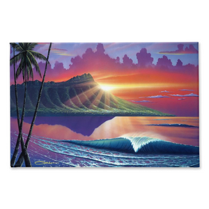 "Early Waikiki" Traditional Stretched Canvas