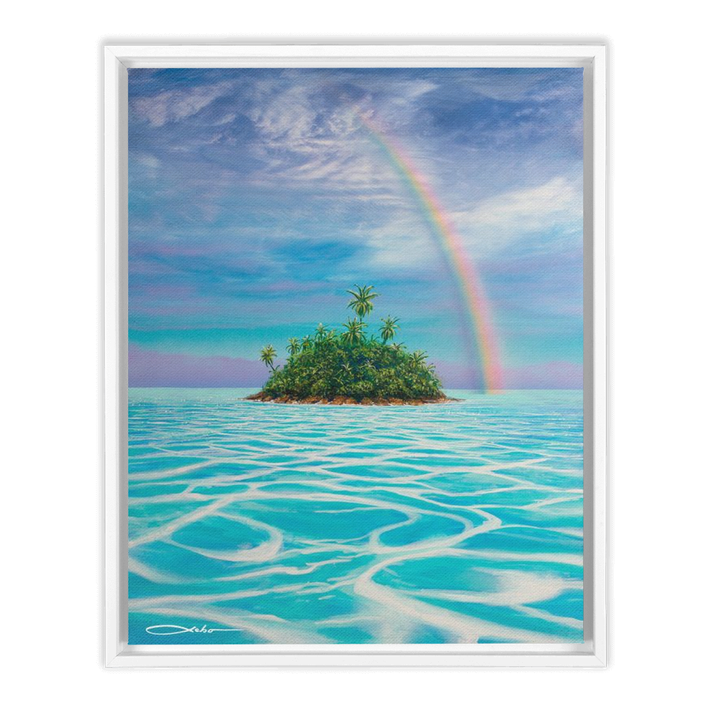 "Heaven's Lagoon" Framed Traditional Stretched Canvas