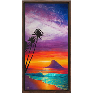 "Sunrise At Mokoli'i" Framed Traditional Stretched Canvas