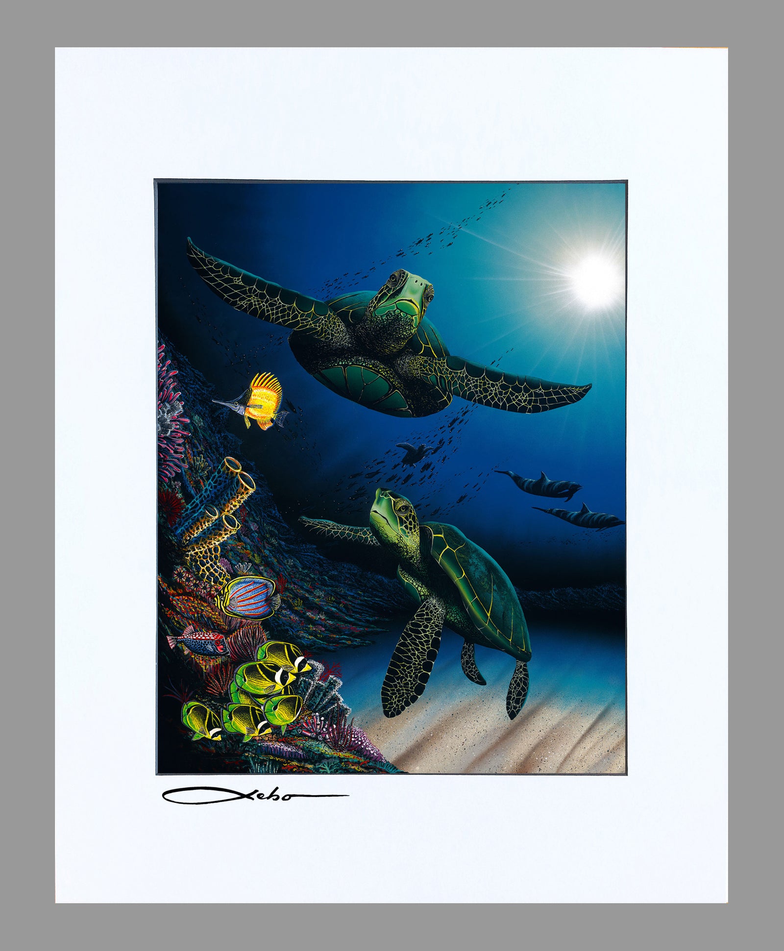 "Honu Reef" 11" x 14" Matted print