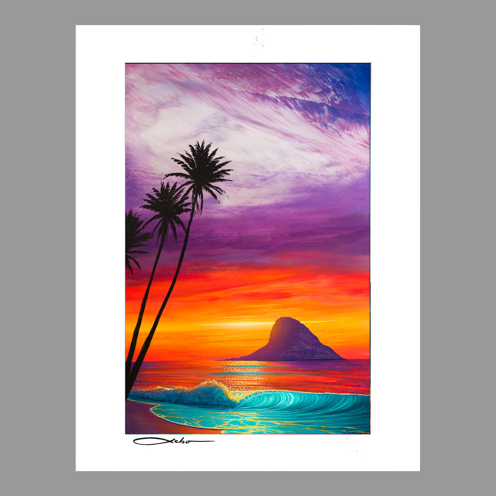 "Sunrise At Mokoli'i"  11"x 14" Matted Print