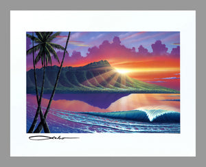 "Early Waikiki" 11" x 14" Matted Print