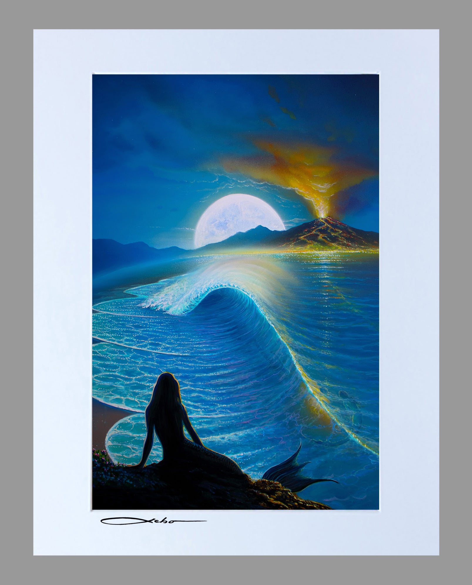 "Moonlit Mermaids" 11" x 14" Matted Print