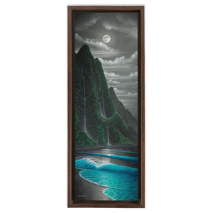 "Moonlit Rain" Framed Traditional Stretched Canvas