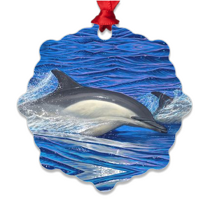 "Dolphin Blue" Metal Ornaments