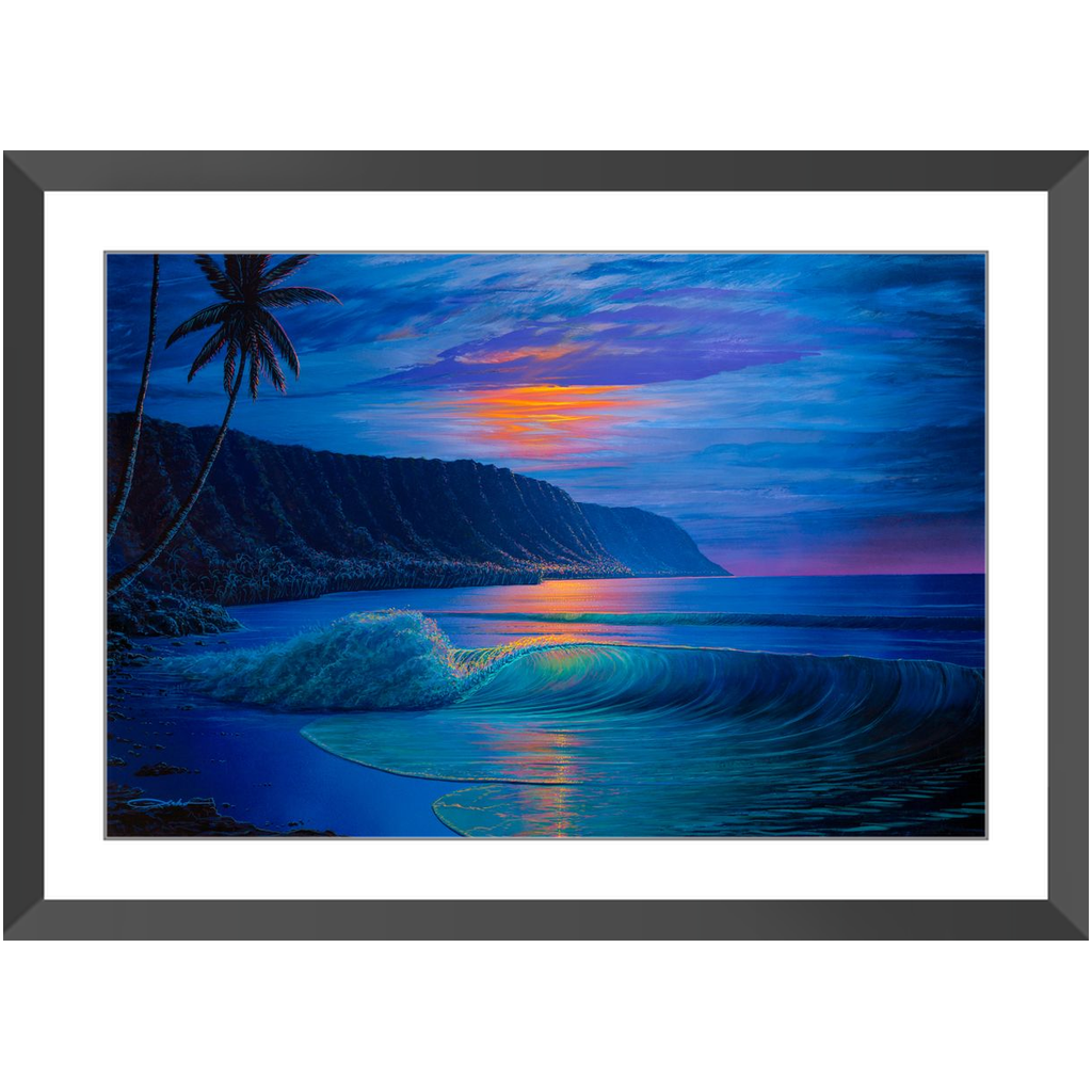 "Haleiwa Harvest Moon" Framed Prints