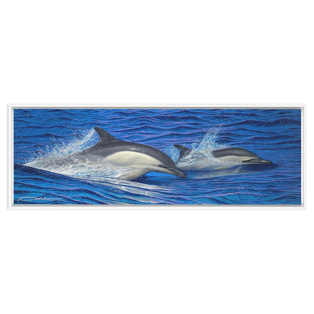 "Dolphin Blue" Framed Traditional Stretched Canvas