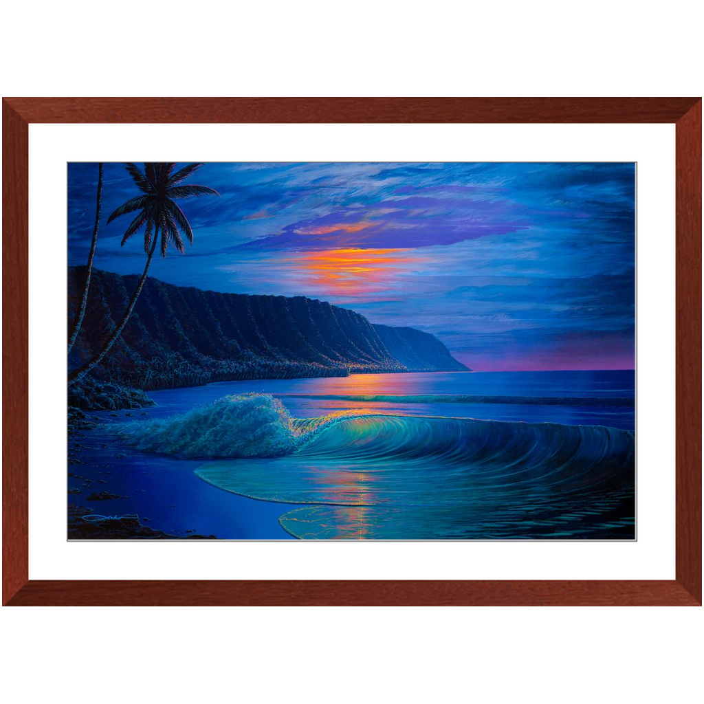 "Haleiwa Harvest Moon" Framed Prints