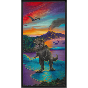 "Jurassic Island" Framed Traditional Stretched Canvas