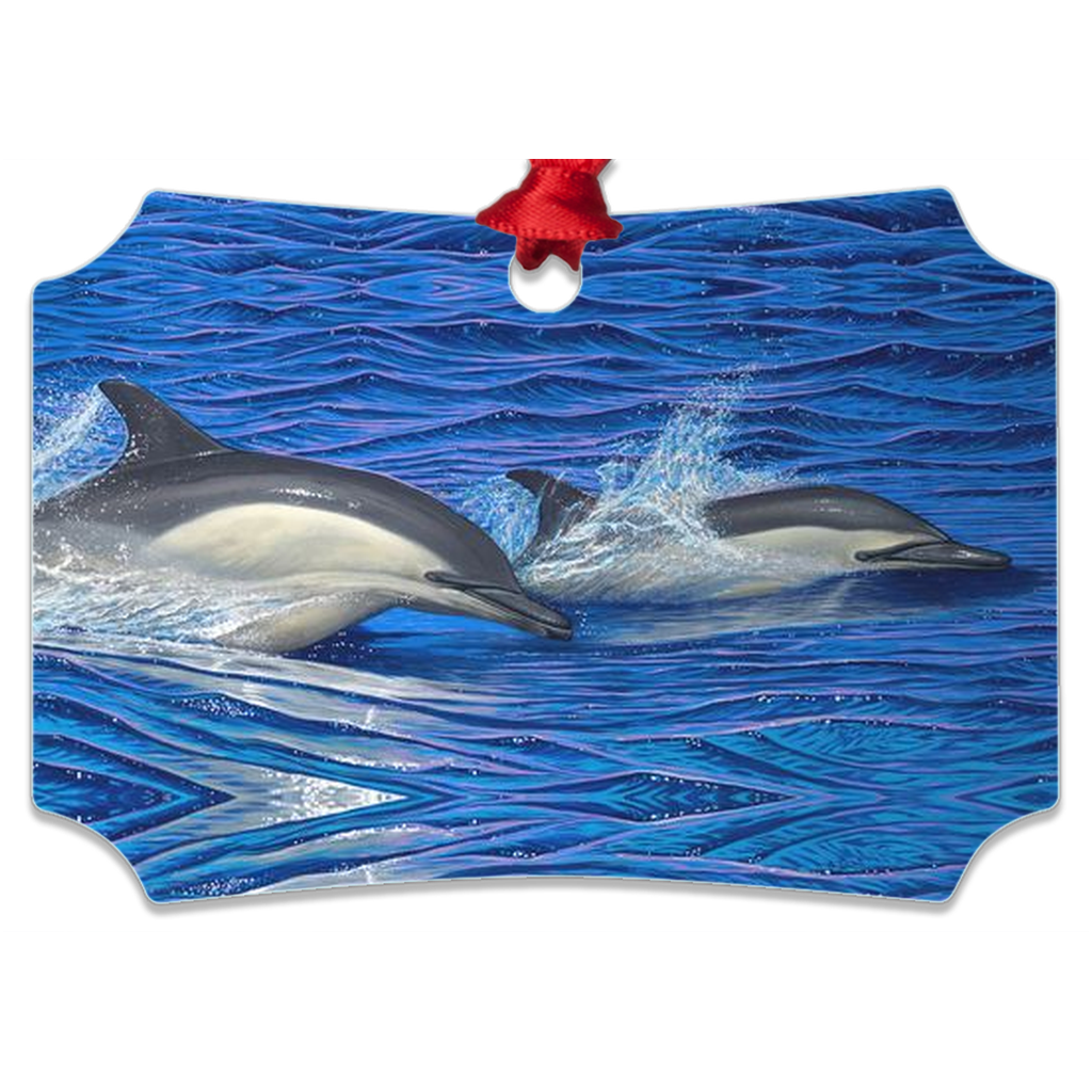 "Dolphin Blue" Metal Ornaments