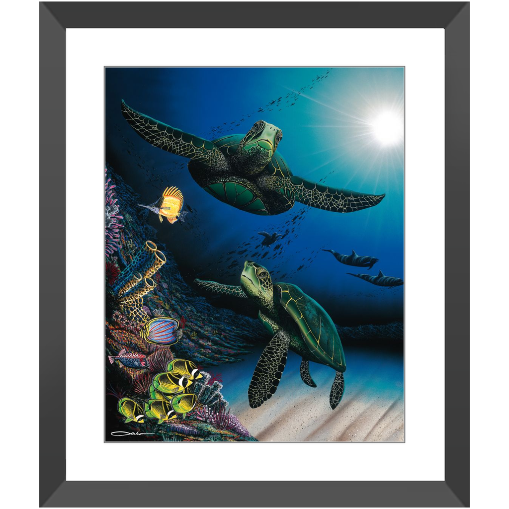 "Honu Reef" Framed Prints