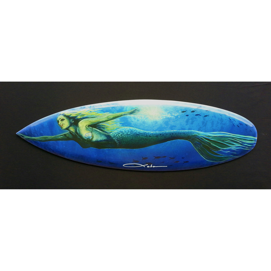 "Athena" Mini Surfboard Art Print - SeboArt.com