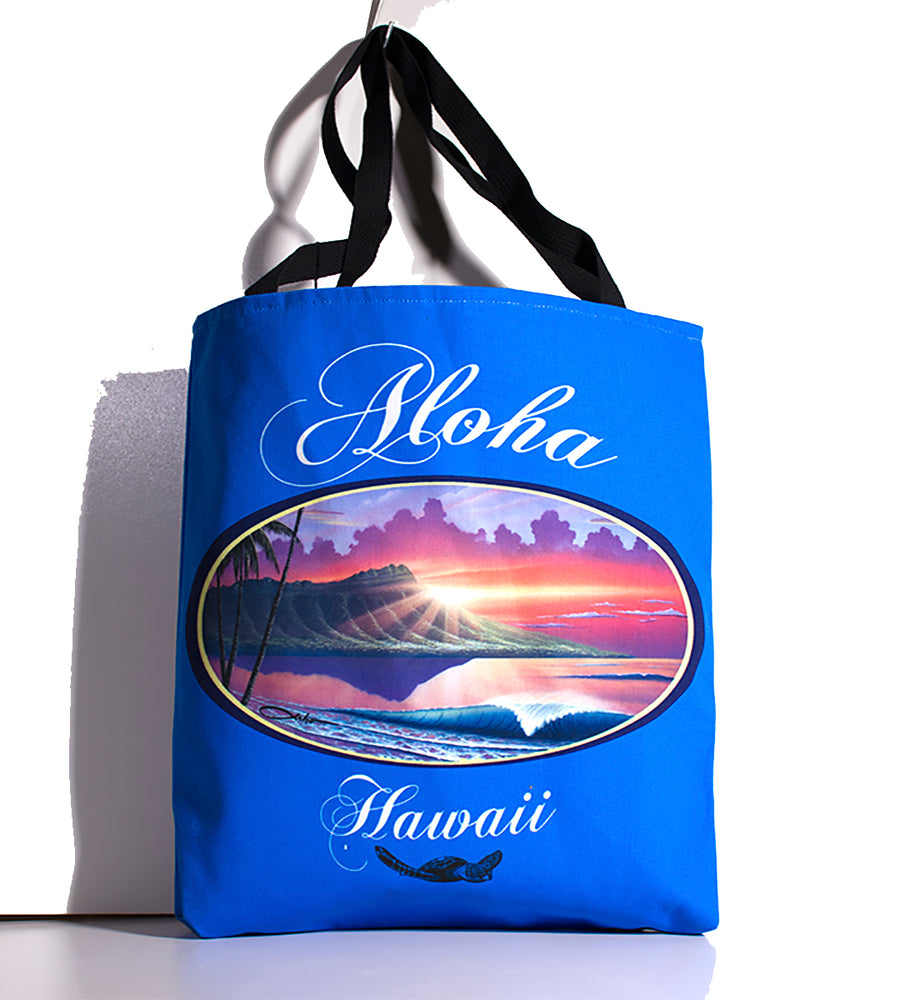 "Blue Aloha" Tote Bag - SeboArt.com
