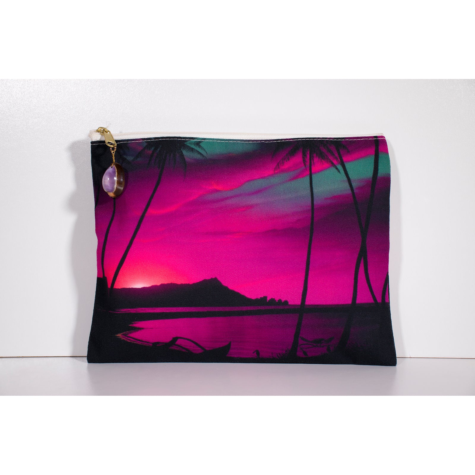 "Diamond Head Pink Sunrise" Accessories Pouch - SeboArt.com