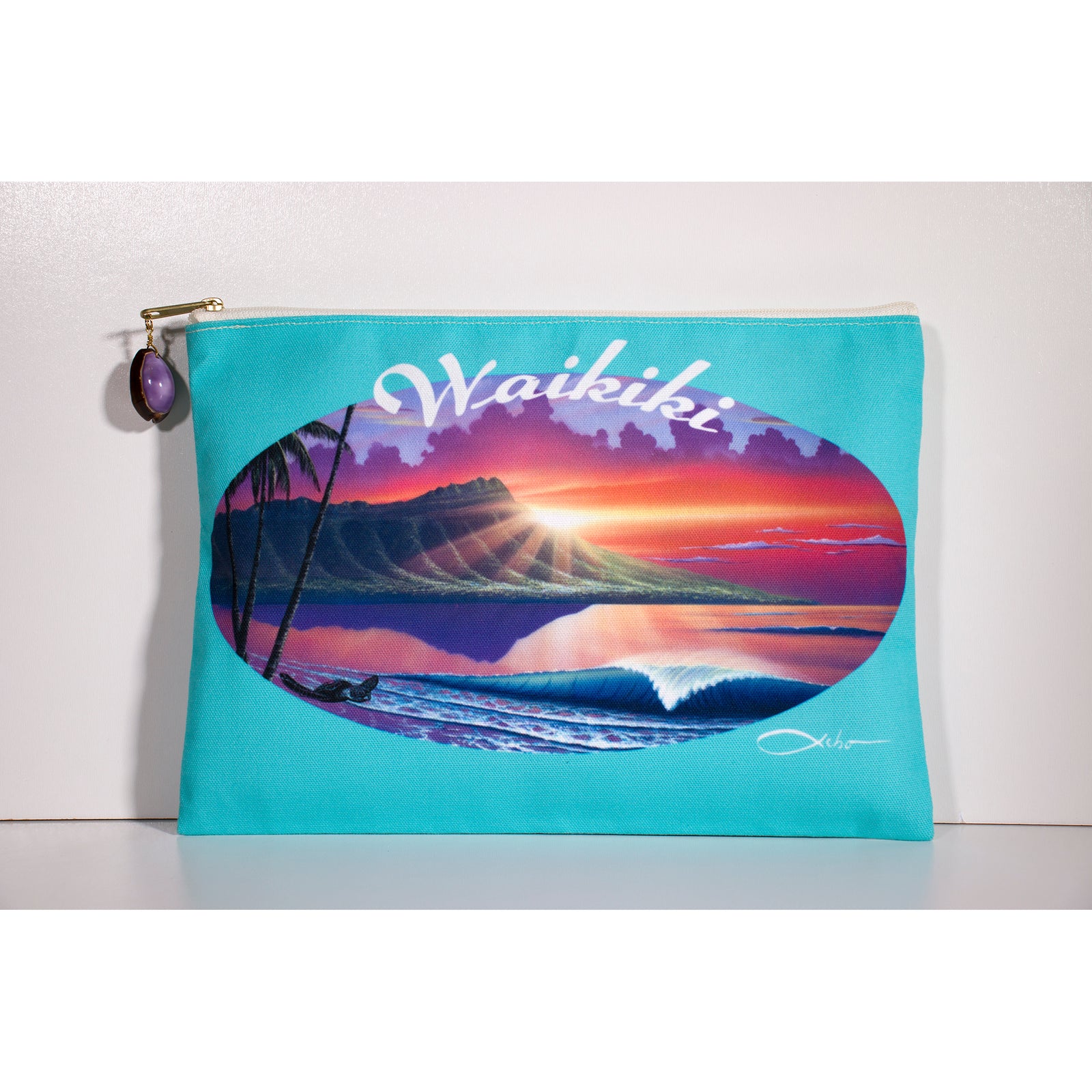 "Diamond Head Waikiki" Accessories Pouch - SeboArt.com