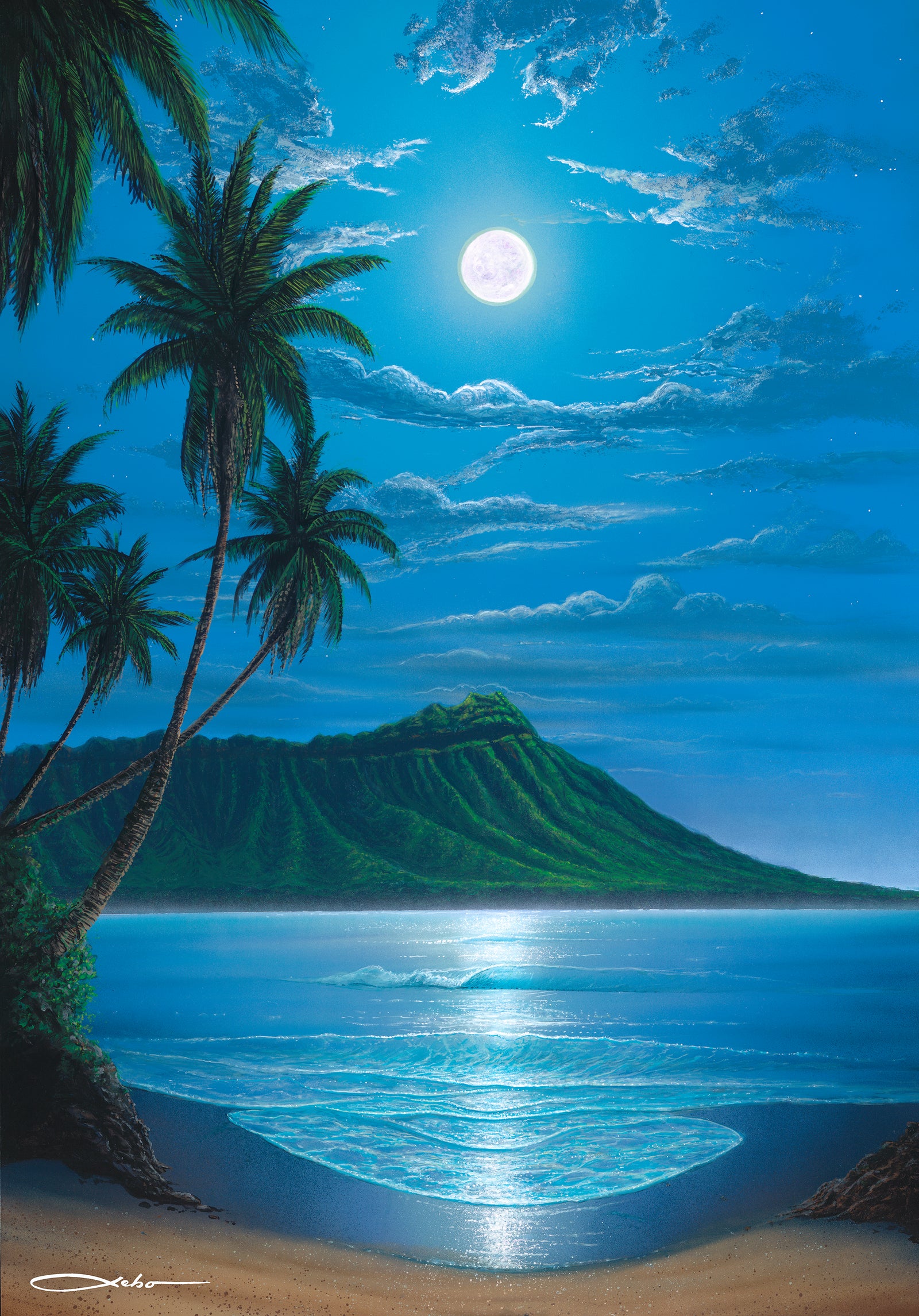 Diamond Head Moon Poster 14” x 20”