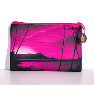 "Diamond Head Pink Pink Sunrise" Clutch Bag - SeboArt.com