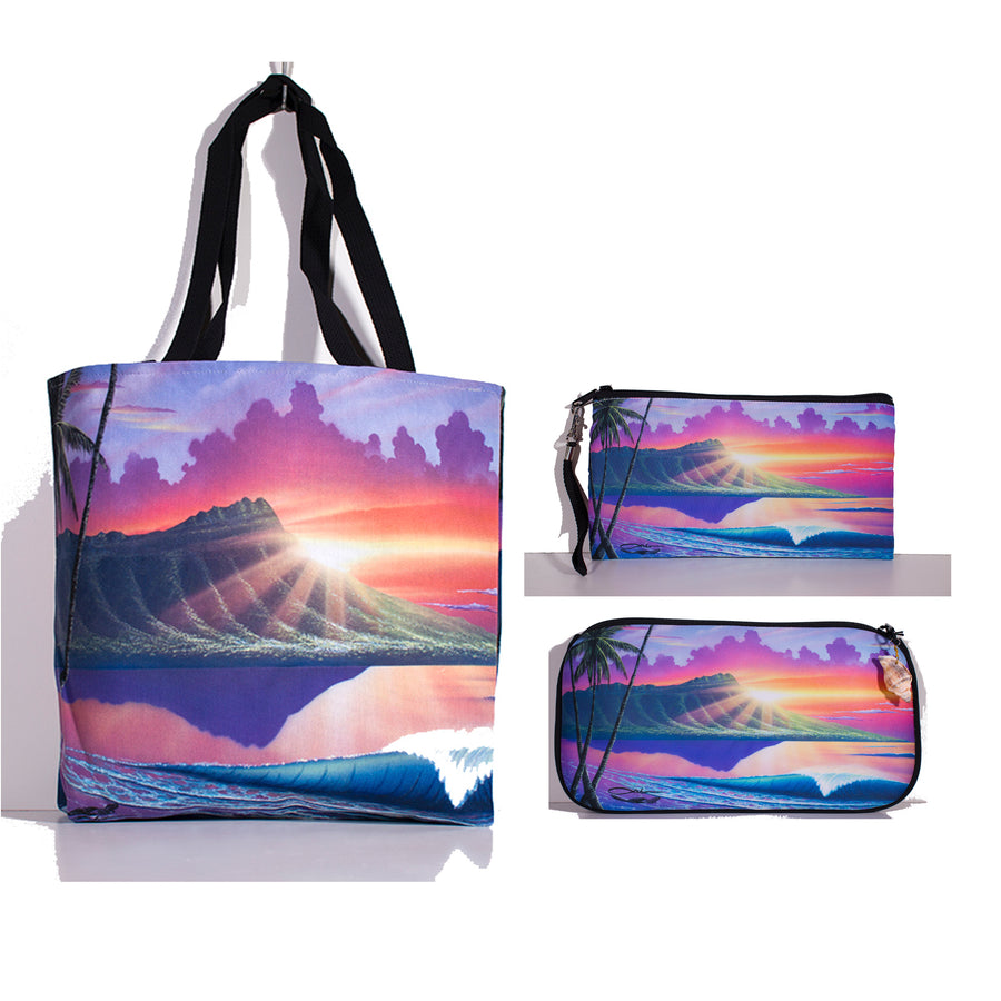 Early Waikiki Collection Tote bag, Clutch bag and Cosmetic Pouch (Set of 3)