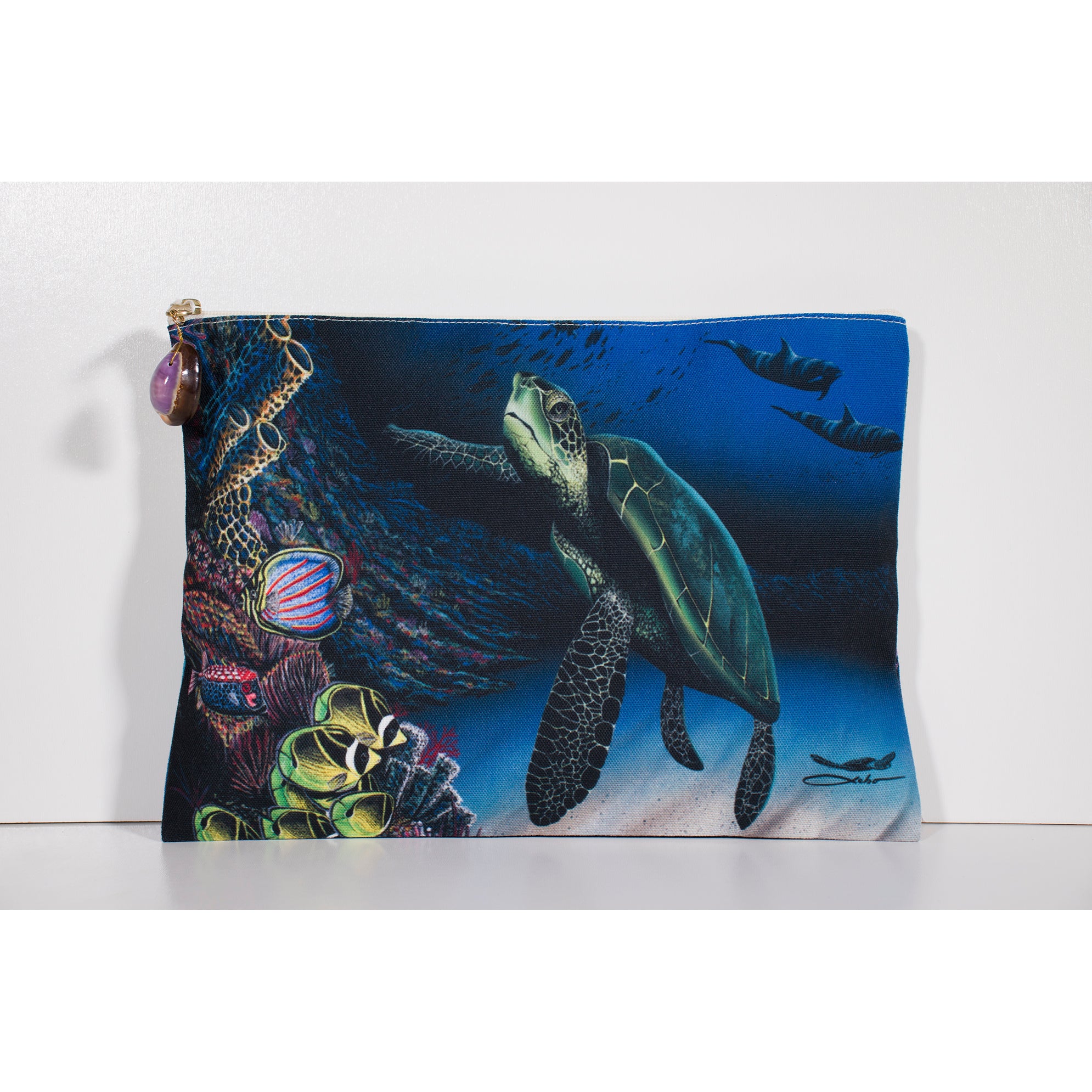 "Honu Reef" Accessories Pouch - SeboArt.com