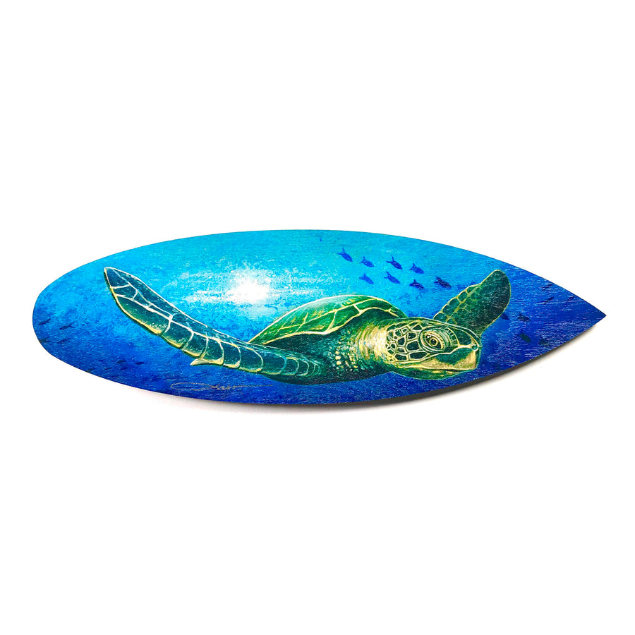 24" "Solo Honu" Mini Surfboard Print with Epoxy