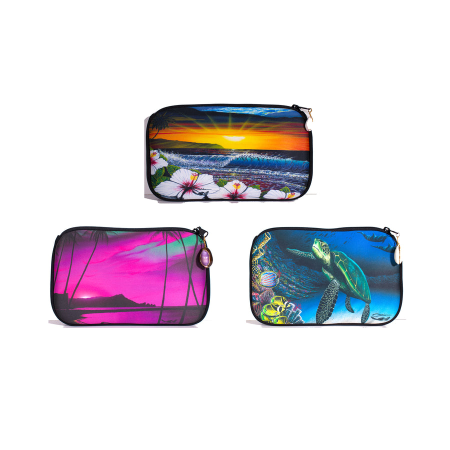 Summer Collection Water Resistant Cosmetic Pouches (Set of 3)