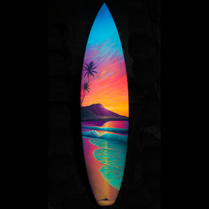 " Sun's  Serenade" on  New 6' 4" Surfboard"