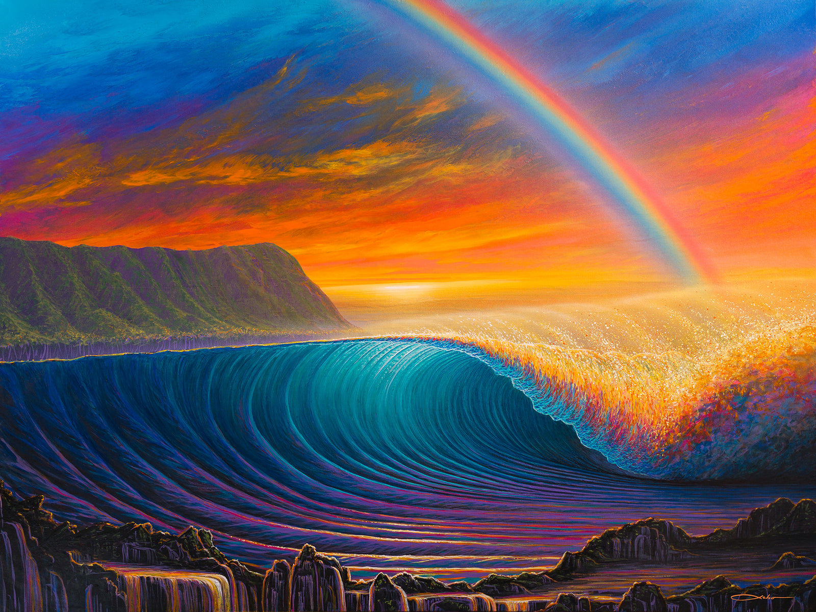 "Sunset at Shark's Cove" Limited Edition Fine Art Giclee