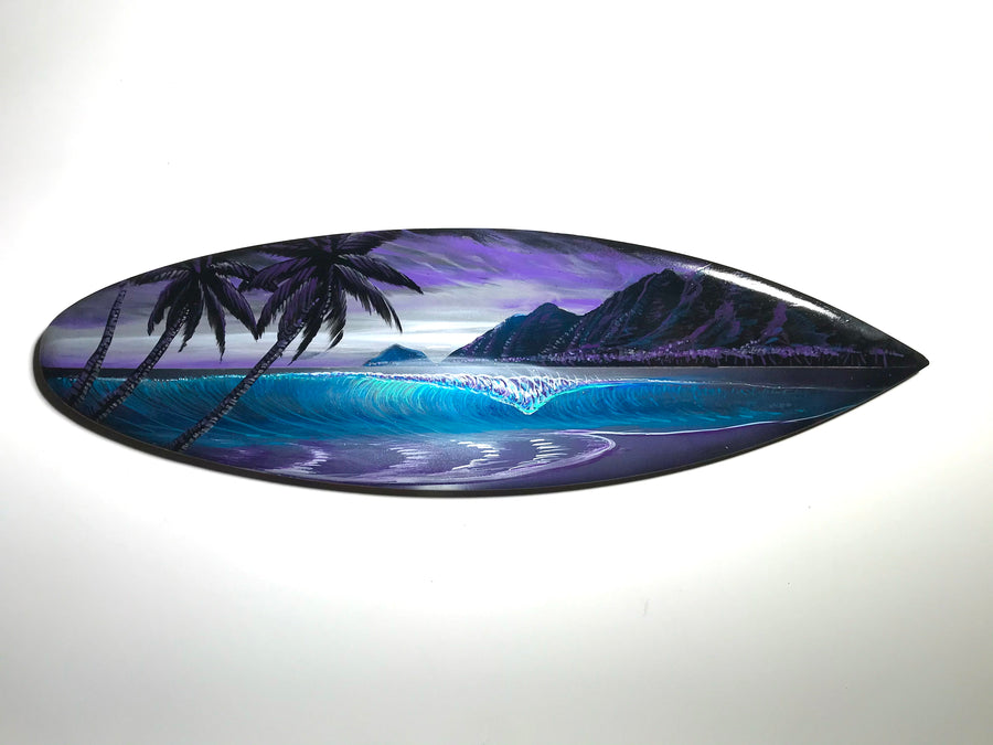 "Utopia" 24" Original Painting on Mini Surfboard