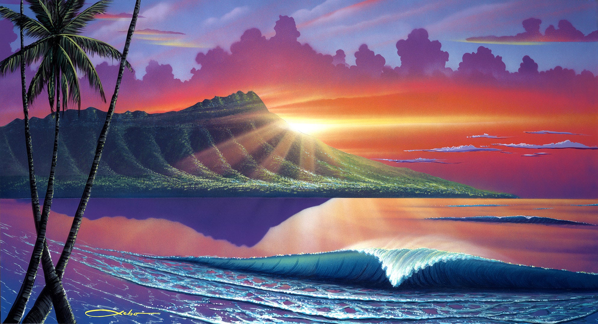 "Early Waikiki" Limited Edition Fine Art Giclee - SeboArt.com