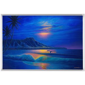 "Waikiki Romance" Framed Traditional Stretched Canvas