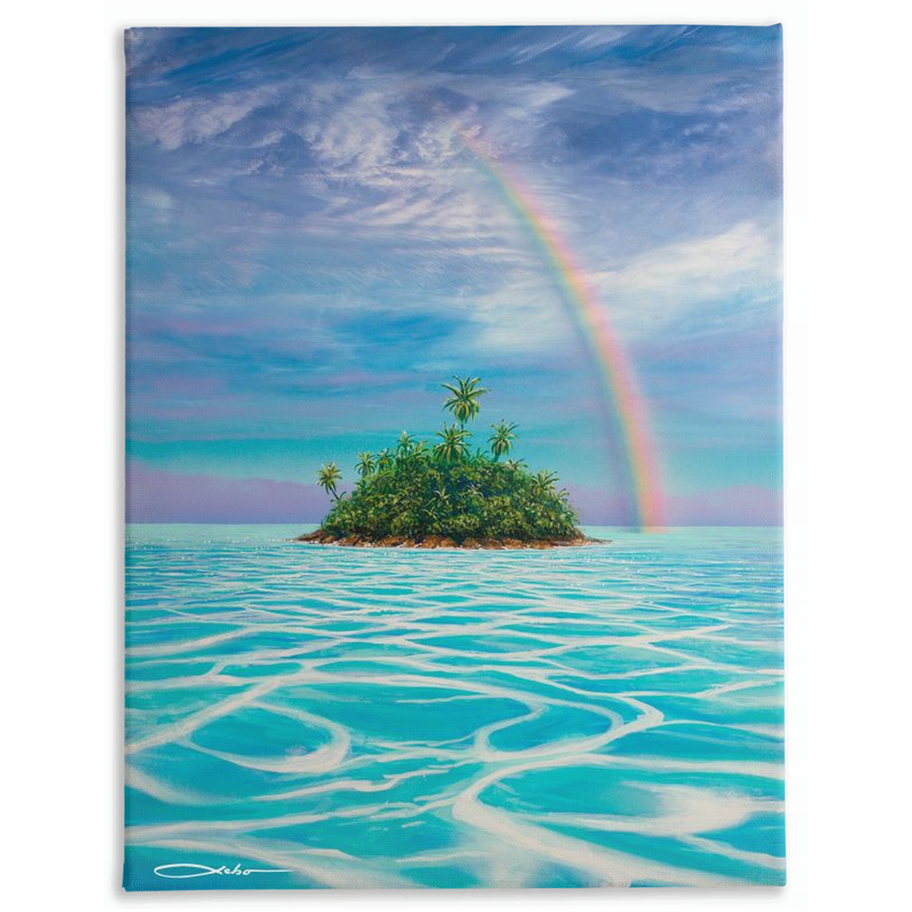 "Heaven's Lagoon" Traditional Stretched Canvas