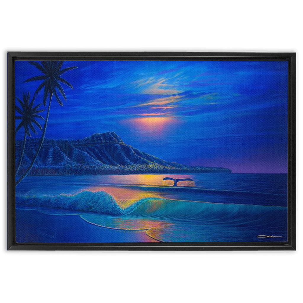 "Waikiki Romance" Framed Traditional Stretched Canvas