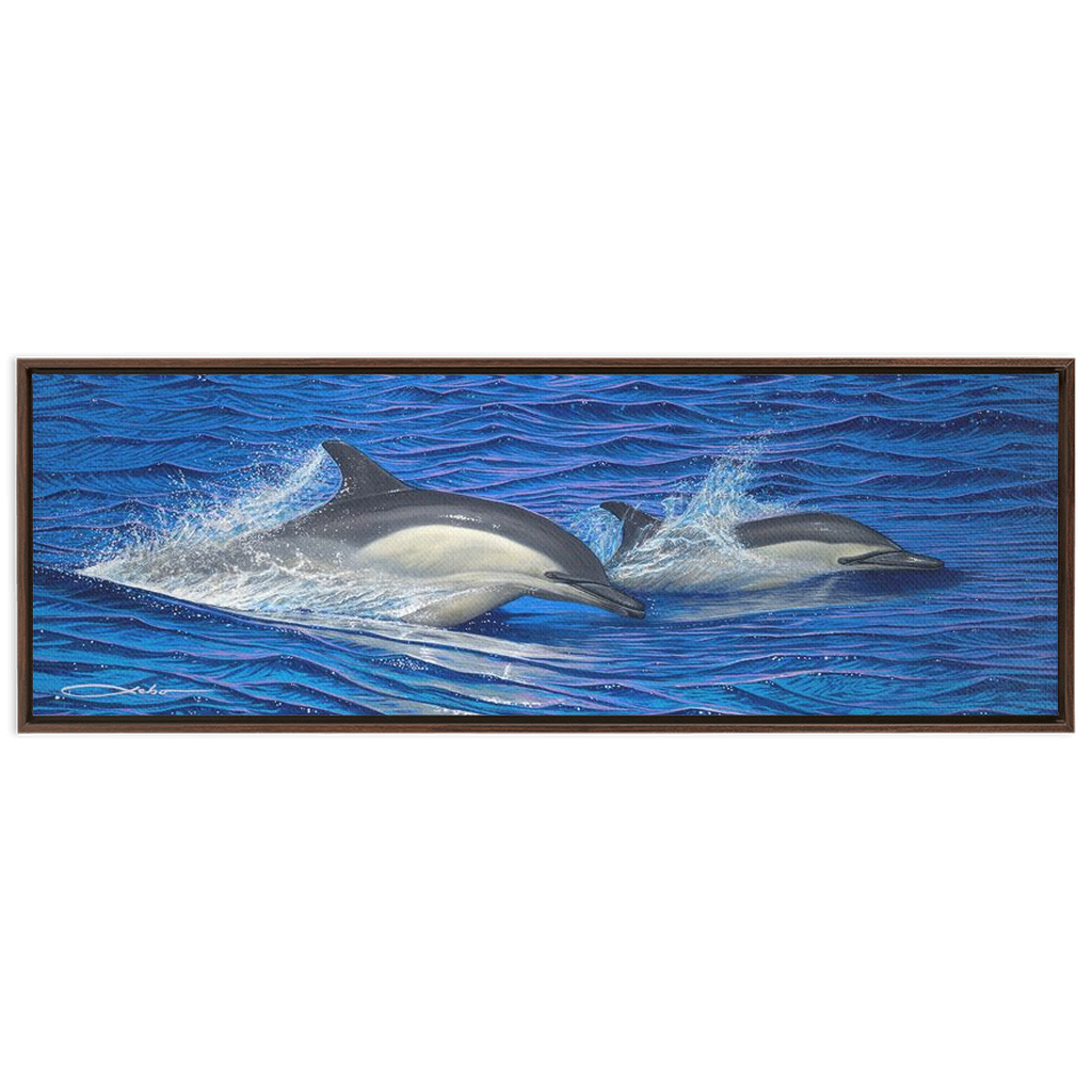 "Dolphin Blue" Framed Traditional Stretched Canvas