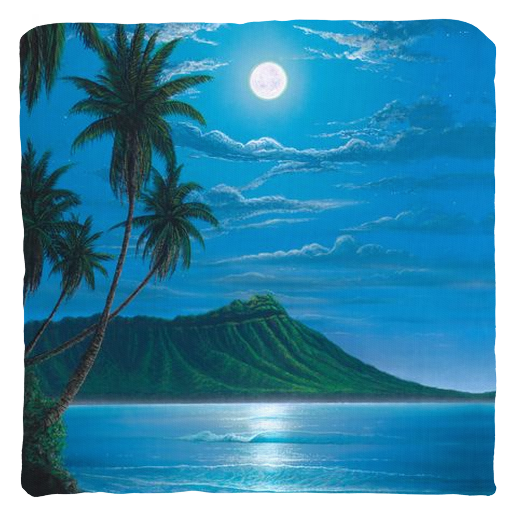 "Diamond Head Moon" Throw Pillows