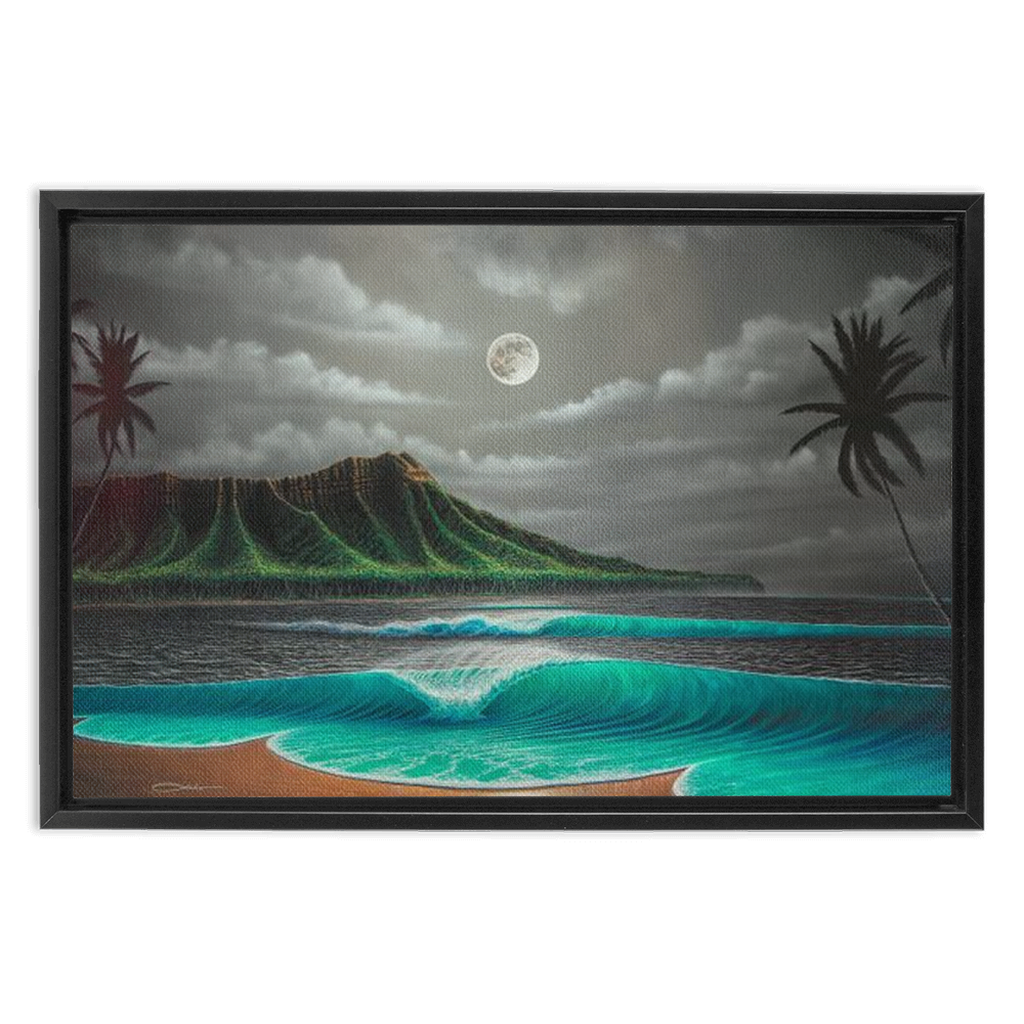 "Midnight Breeze" Framed Traditional Stretched Canvas