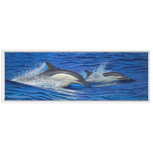 "Dolphin Blue" Framed Traditional Stretched Canvas