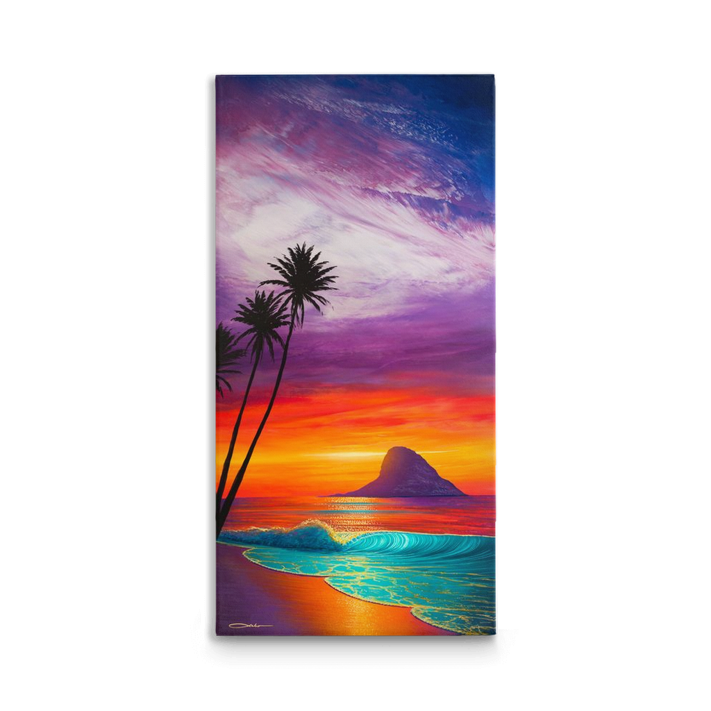 "Sunrise At Mokoli'i" Traditional Stretched Canvas