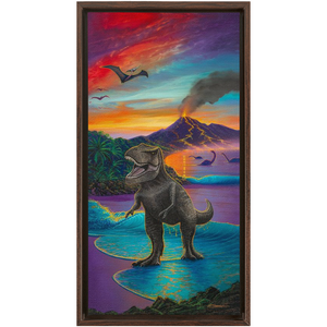 "Jurassic Island" Framed Traditional Stretched Canvas