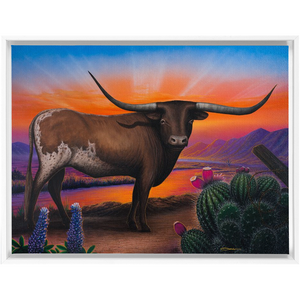 "Heart of a Bull" Framed Traditional Stretched Canvas