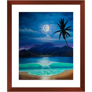 "Moon Over Hilo Bay" Framed Prints