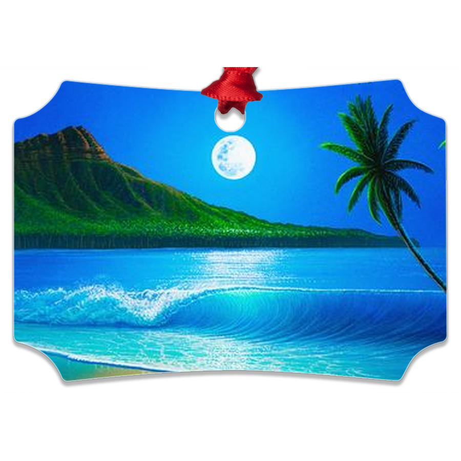 "Blue Hawaii" Metal Ornaments