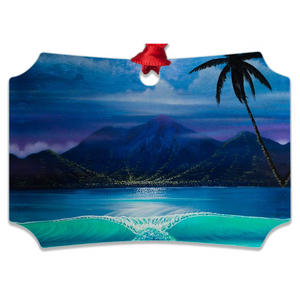 "Moon Over Hilo Bay" Metal Ornaments